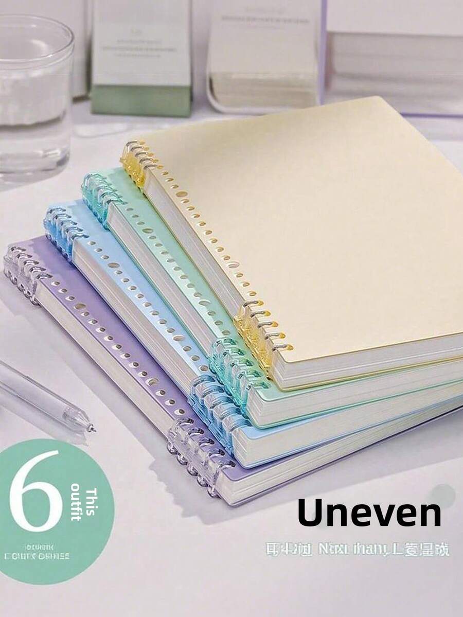 1pc Macaron B5 Loose-Leaf Notebook, Removable Coil, Comfortable To Use, High School Student A4 Stylish Notepad - Multicolor - View 1
