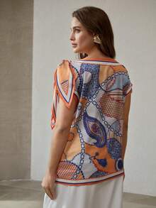 MOTF PREMIUM WOMEN'S ASYMMETRIC SATIN BLOUSE WITH BOWKNOT ON LEFT SHOULDER, SPRING/SUMMER - Multicolor - View 3