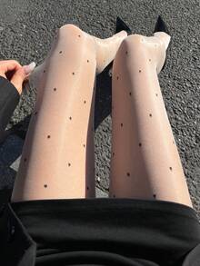 DAZY Sheer Pantyhose Leg Concealer, Women Sheer Tights Leggings - Beige - View 7