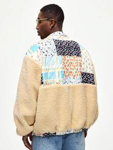 ROMWE MEN Street Life Áo khoác ấm áp in họa tiết hoa vá thời trang mùa đông cho nam - Nhiều màu - Xem 8