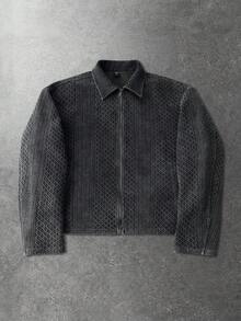 ROMWE MEN Street Life Áo khoác nam cổ điển, thời trang cho mùa thu - màu đen - Xem 1