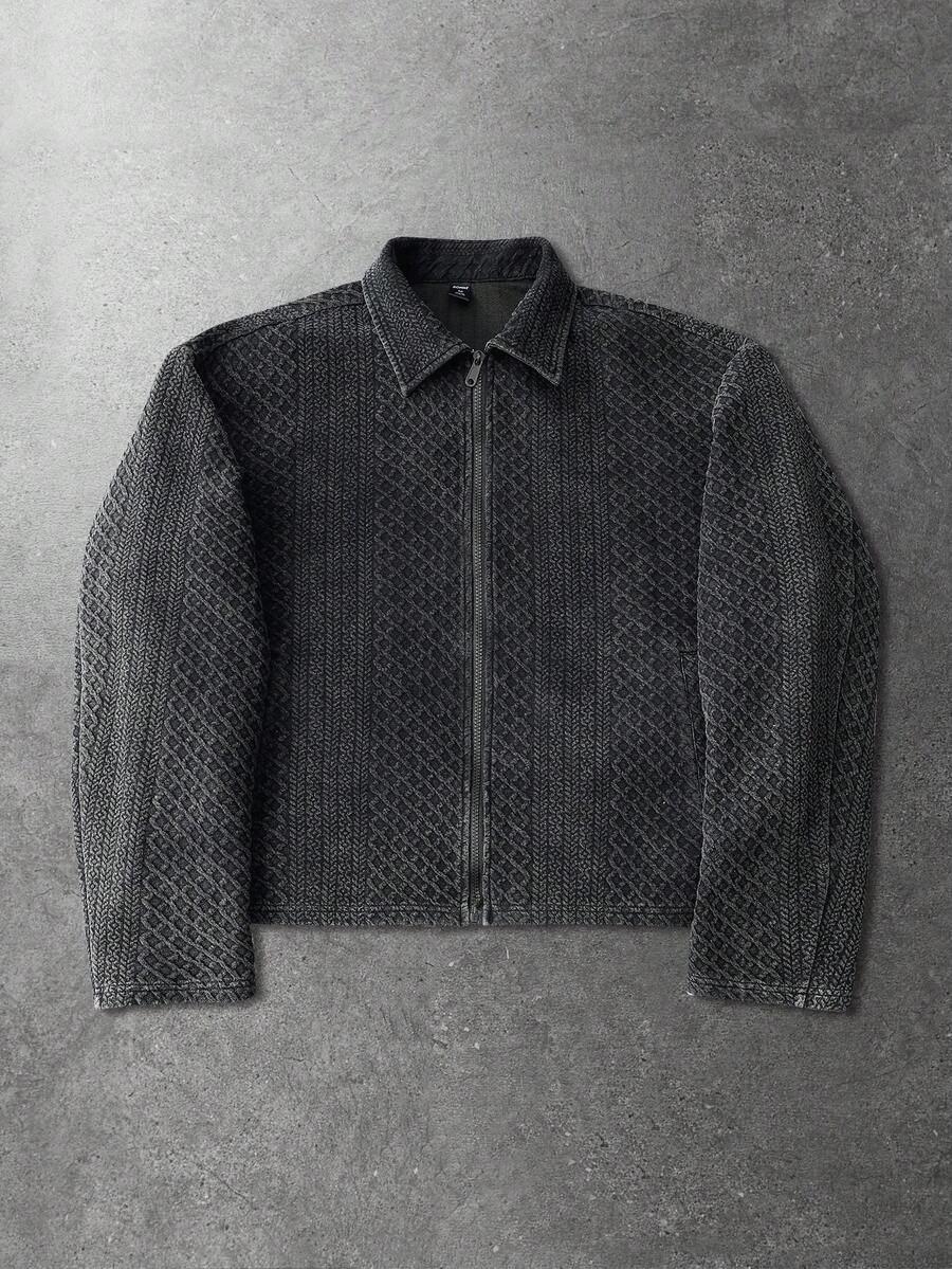 ROMWE MEN Street Life Áo khoác nam cổ điển, thời trang cho mùa thu - màu đen - Xem 1