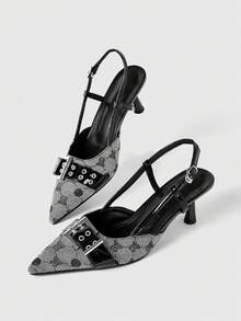 Sleekvia Escarpins à boucle polyvalents et élégants pour femmes, à bout pointu - Noir - Voir 2