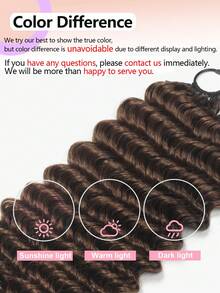 Boho Braids 100%真人发丝，深波浪羽毛线波西米亚风钩编发，真人发沙龙级丝滑无痕隐形接发，适合发量较少的女性，微环预编真人发接发 - S4 - 查看 5