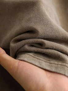 CosyJoli Plus Size Casual Bear Embroidered Polo Collar Loose Fit Long Sleeve T-Shirt