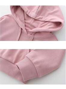 Sudadera con capucha y estampado de letras de dibujos animados para mujer,Camiseta con capucha de estilo callejero para mujer - Rosa - Ver 4