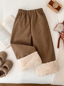 Blossori Young Girl High Waist Elegant Loose Wide Leg Pants - Khaki - View 1