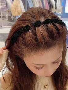 Flocked Braided Hair Clips/Set, Perfect For Styling Side Bangs And Broken Hair, Hairpin And Headband Combo,Hair Hoop,Gifts,Travel,Gifts For Women - Multicolor - View 4