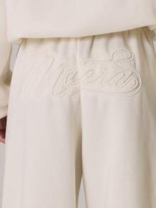 MUSERA Drawstring  Applique Wide Leg Co-Ord Tracksuit Joggers Only Casual Cute Autumn Winter Cosy Lounge Coco Cloud - Cream - View 5