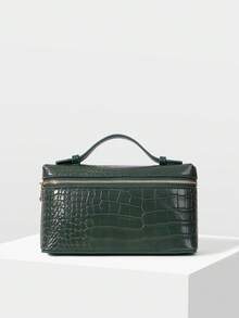 PREMIUM SQUARE OPENWORK BAG - Green - View 2