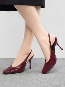 CUCCOO BIZCHIC Women's Fashionable Versatile Commuting Elegant Pumps Valentine's Day - Burgundy - View 3