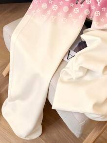 Resyla Y2K Retro American Gradient Floral Print Women Sweatpants - Pink - View 4