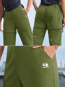 In My Nature Women's Detachable 2-Section Outdoor Camping Hiking City Commute Pants - Army Green - View 7