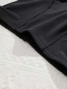 1件装女士高腰塑形内裤，条纹提臀网眼收腰塑形裤，收腹提臀平腹紧身裤，塑身短裤，内衣内裤，束腰塑形裤 - 黑色 - 查看 8