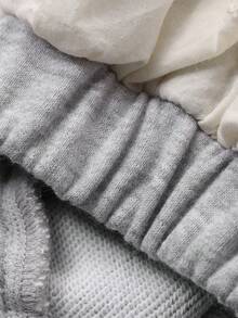 DAZY Baby Girl Ruffled Waistband Patchwork Pants