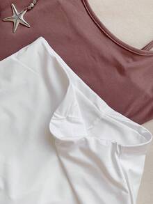 SHEIN EZwear Summer Outfits White Solid High Waist Mini Skirt - White - View 6