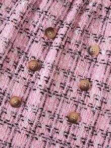 SHEIN Girls Elastic Long Sleeve T-Shirt & Elegant Skirt Set, Suitable For Outings, Street, Back To School, Campus Wear - Pink - View 7