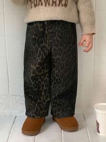 DAZY 男童休闲水洗牛仔豹纹街头服饰