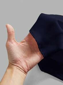 SHEIN Essnce Sweatshirt Mate Women's Casual Shirt Hemline Fake Layered Wearing Tool Versatile All-Match Skirt White Edge Hem Butt Cover - Navy Blue - View 5