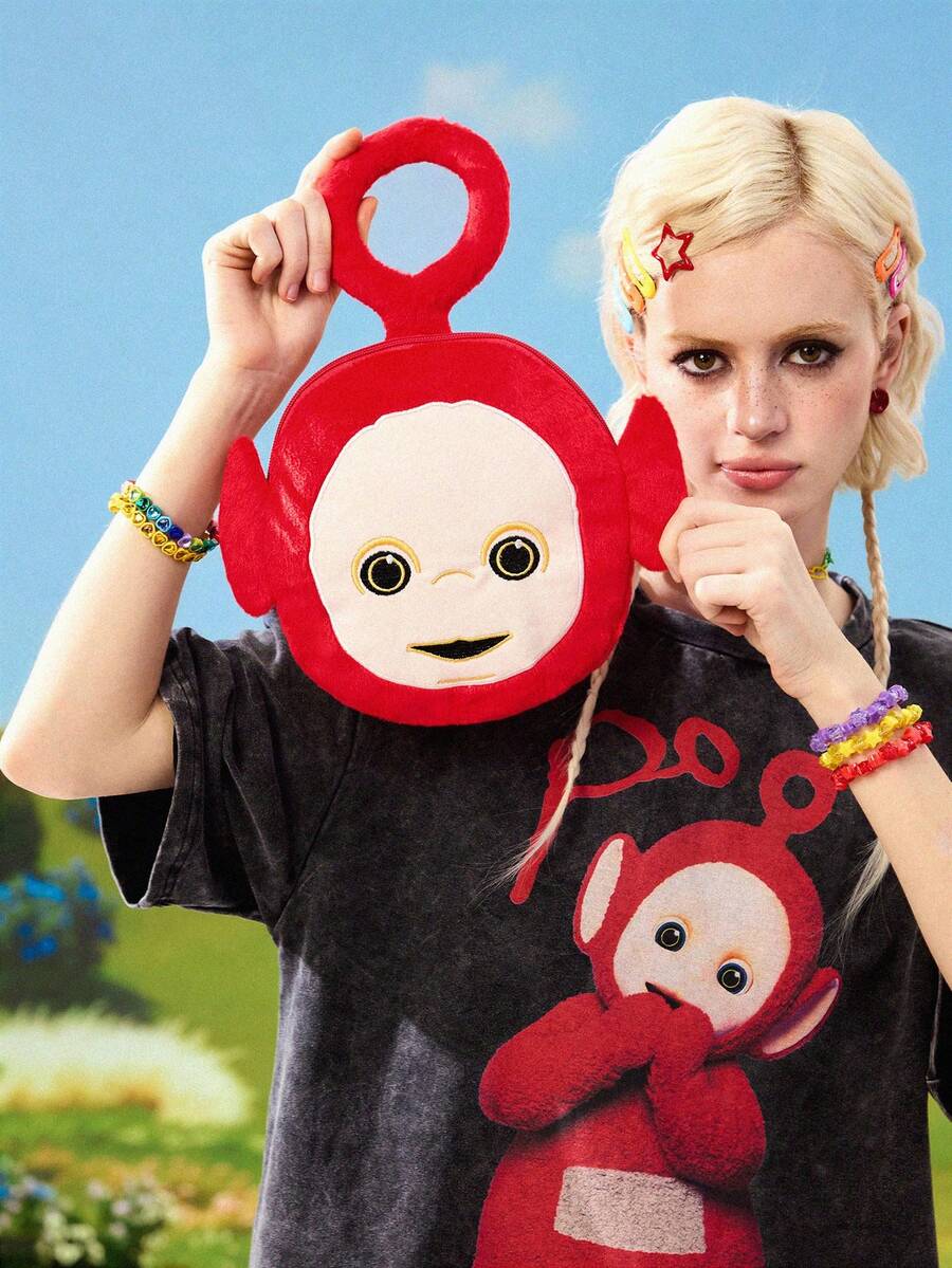 Teletubbies X ROMWE Blue Academy Adventure Fantasy Shoulder Bag - Red - View 1