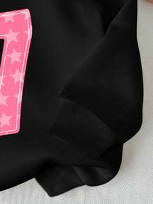 Attitoon Sweat-shirt imprimé avec le numéro 67 et des graphiques de lettres, convient pour l'automne/l'hiver, les activités extérieures, le streetwear, l'aéroport, le chic, la rentrée scolaire - Multicolore - Voir 4