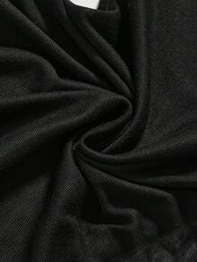 ROMWE Punk Style Music Note Rivet Off-Shoulder Women Long Sleeve T-Shirt Top - Black - View 4