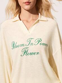 CourtClass 休闲百搭杏色柔软舒适英伦印花V领Polo衫 - 杏色 - 查看 7