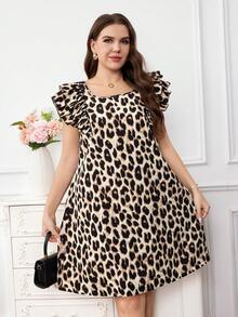 Reflora 春季女士红色蝴蝶结露背装饰直筒短款加大码连衣裙，优雅日常穿着 - 彩色 - 查看 3