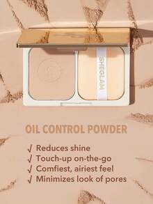 SHEGLAM Velvet Veil Oil Control Powder-Warm Sand Anti-Oil Pressed Powder Matte Pore-Less Long Lasting Setting Powder Brand Beauty Makeup Face Paint Cosmetic For Women Girls Perfect For Spring Summer Ideal For Y2K Fancy Fashion Suitable For Birthday Mother'S Day Gift Rave Party Ready Best Color - Warm Sand - View 4