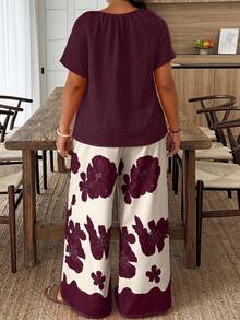 EMERY ROSE Ensemble 2 pièces imprimé décontracté grande taille - Multicolore - Voir 2