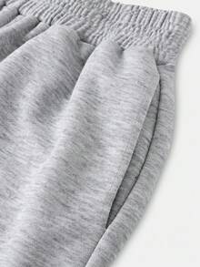 Girlism Tween Girl Loose Fit Pocket Decor Wide Leg Pants, Light Gray - Light Grey - View 4