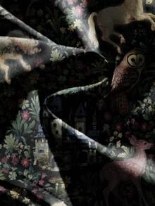 ROMWE Fairycore 3-Layer Vintage Floral Print Retro Skirt For Women - Black - View 4