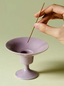 Madebyblanc 1 Piece Of Wood Ash Glaze Creative High Foot Fragrance Socket, Ceramic Wire Incense Tray, Incense Burner, Tea Room, Zen Sandalwood Incense Burner, Aromatherapy Burner - Multicolor - View 9