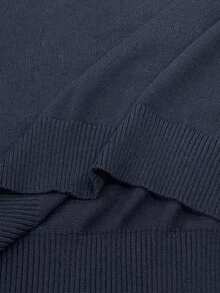 Manfinity Homme Plus Size Men's Solid Color Crew Neck Long Sleeve Casual Pullover Sweater, Autumn/Winter