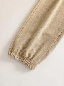 2pcs/Set Teen Boy Gentleman Outfit, Khaki Collared Shirt + Khaki Pants, Versatile Suit For Business, School, Party, Daily Casual Wear, Elegant & Minimalist Style - Khaki - View 7