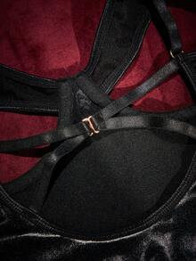 SpicyHot 女士性感黑色露背无裆连体衣 - 黑色 - 查看 6