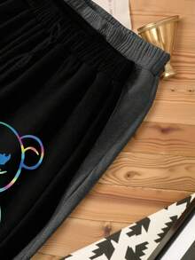 EMERY ROSE Plus Size Printed Casual Pants, Fashionable And Suitable For Everyday Wear Fall Cloth For Women - Multicolor - View 3