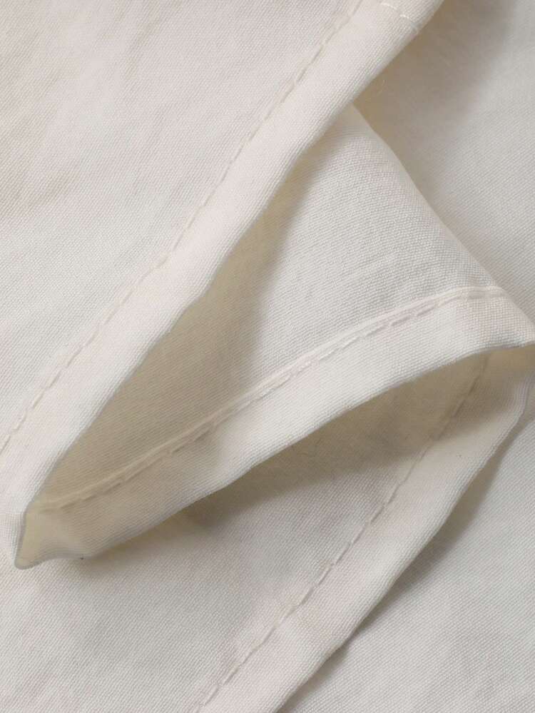 Women's Turndown Collar Solid Color Short Sleeve Casual Shirt