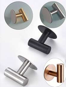 1个现代不锈钢浴室挂钩，耐用衣架，无需钻孔，防水防锈，时尚壁挂式毛巾和浴球架 - 彩色 - 查看 10