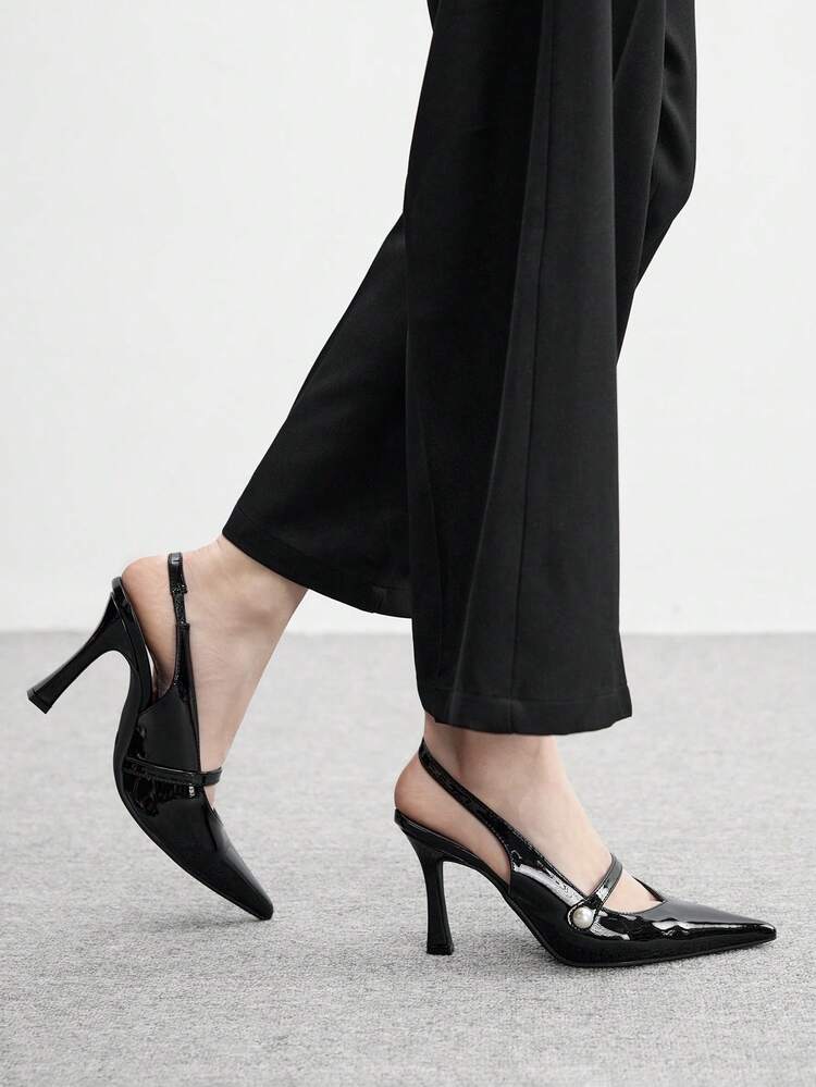 CUCCOO BIZCHIC Casual Minimalist Solid Color Pointed Toe Backless Women Pumps For Christmas