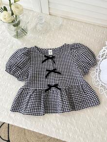 LMoss Kids 女童格子休闲衬衫