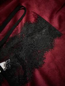 SpicyHot Women's Sexy Lace Patchwork Crotchless Panties - Black - View 3