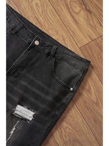 RivetRise Men's Button Front Long Sleeve Pocket Casual Denim Hoodie Jacket, For Fall - Grey - View 4