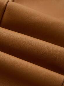 Ellevyn Women's Autumn PU Leather Black Motorcycle Jacket Vest - Camel - View 5