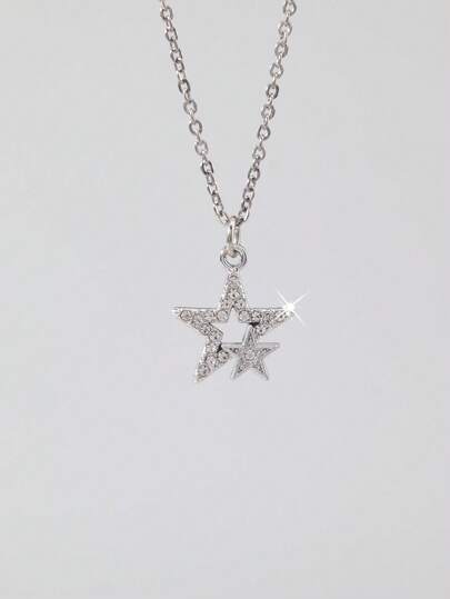 1pc Gothic Luxury Cross Pendant Necklace With Rhinestones, Holiday Party Gift, Halloween