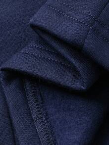 DAZY Teen Girl Plaid Patchwork Zip-Up Hoodie And Pants Casual Tracksuit Set - Navy Blue - View 7