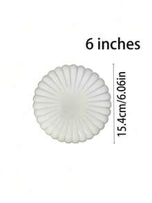 Cirelle Retro Chrysanthemum Ceramic Plate, Elegant White Dinner Plate For Breakfast, Bread, Steak, Pasta, Fruit, Salad, Cake, Home & Restaurant Tableware | Dinner Set,Plates,Plate,Ceramic Plate,White Plates,Dinner Plates - Multicolor - View 7