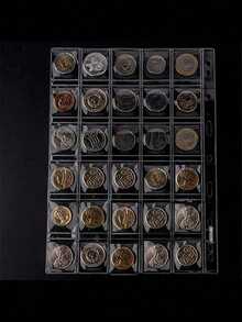10 Pcs High-Transparency Coin Loose-Leaf Sheets With 30 Compartments. These Are Available Inner Pages Suitable For Banknote And Coin Loose-Leaf Albums. They Are Single-Sided High-Transparency Coin Album Pages.