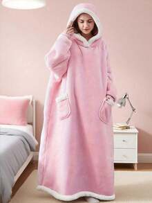 A Large-Size Hooded Sweater, A Woolen Hooded Shirt For Both Men And Women, Made Of Comfortable Flannel Material, With Pajama-Like Functionality, Is A Must-Have For Warmth In Autumn And Winter, Perfect For Home Wear - Multicolor - View 18