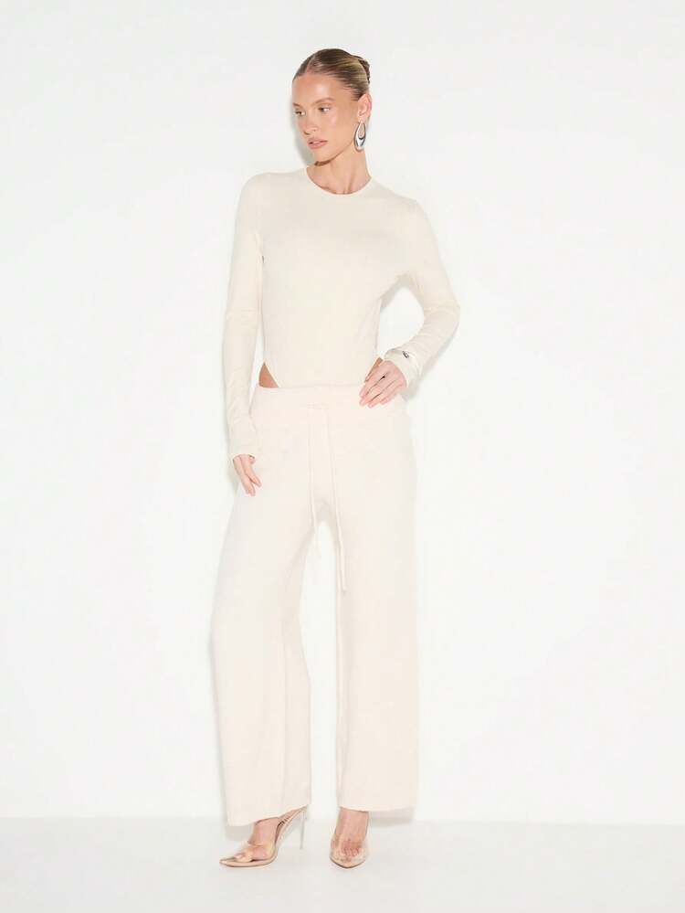 KIZN High Waisted Wide Leg Joggers With Elastic Waistband And Relaxed Slouchy Fit For Fall Winter Comfort